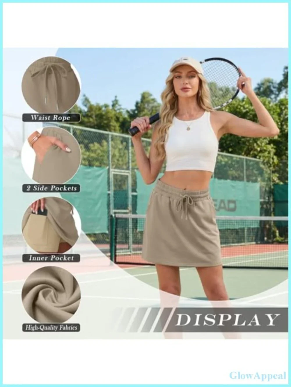 Active Skirts for Women with Built-in Shorts and Pockets 2-in-1 Skort